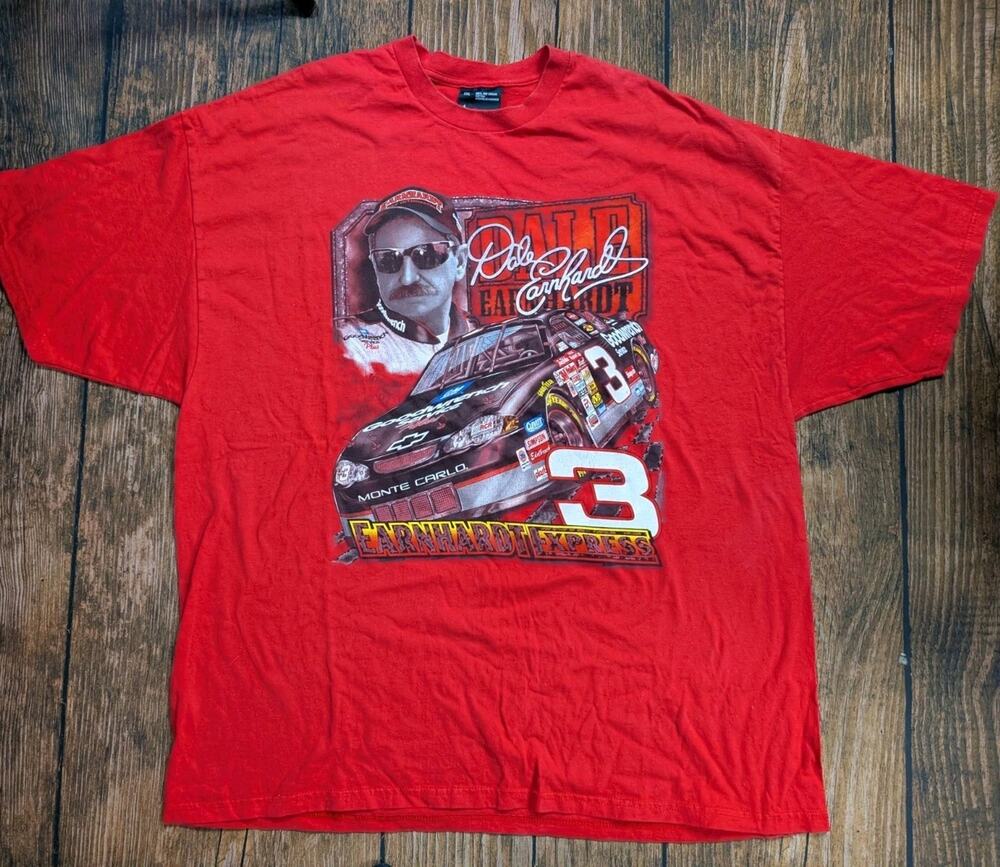 Vintage Chase Authentics Dale Earnhardt Express NASCAR T-Shirt Double Sided XXL